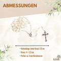 Rosenkranz mit ovalen Perlmuttperlen (55 cm) | Elegante Gebetskette mit Kreuz als Geschenk zur Taufe, Kommunion & Firmung