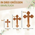 Olivenholz Kreuz mit runden Kanten | Wandkreuz Geschenk Taufe, Kommunion, Firmung